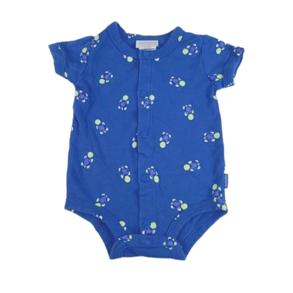 Vintage Baby Newborn Blue Turtle One Piece Outfit Romper 100% cotton 0-3 Months